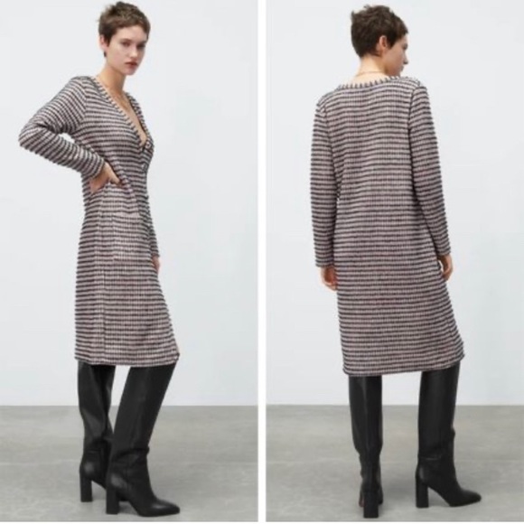 ZARA Long Sweater Dress Cardigan - Picture 1 of 7